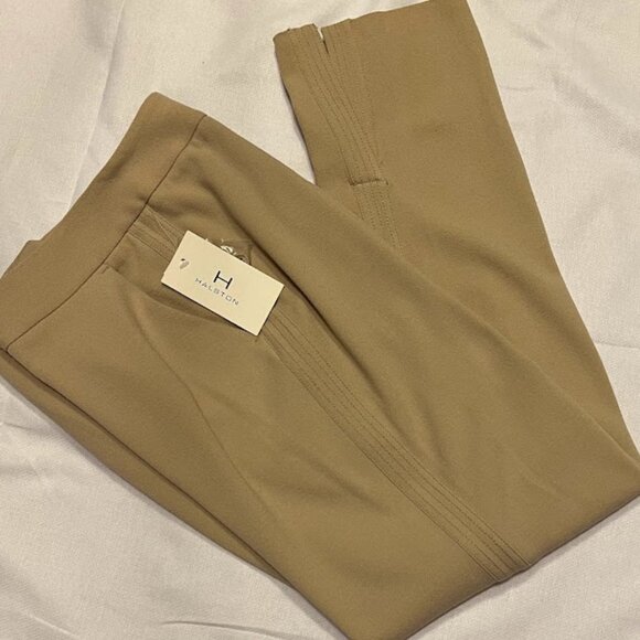 NWT $89 HALSTON Lily Pond Crepe Trousers Slim Straight Ankle Sz 4 Runs Large - Picture 4 of 5